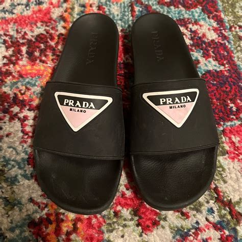 prada mules pink|Prada women pool slides.